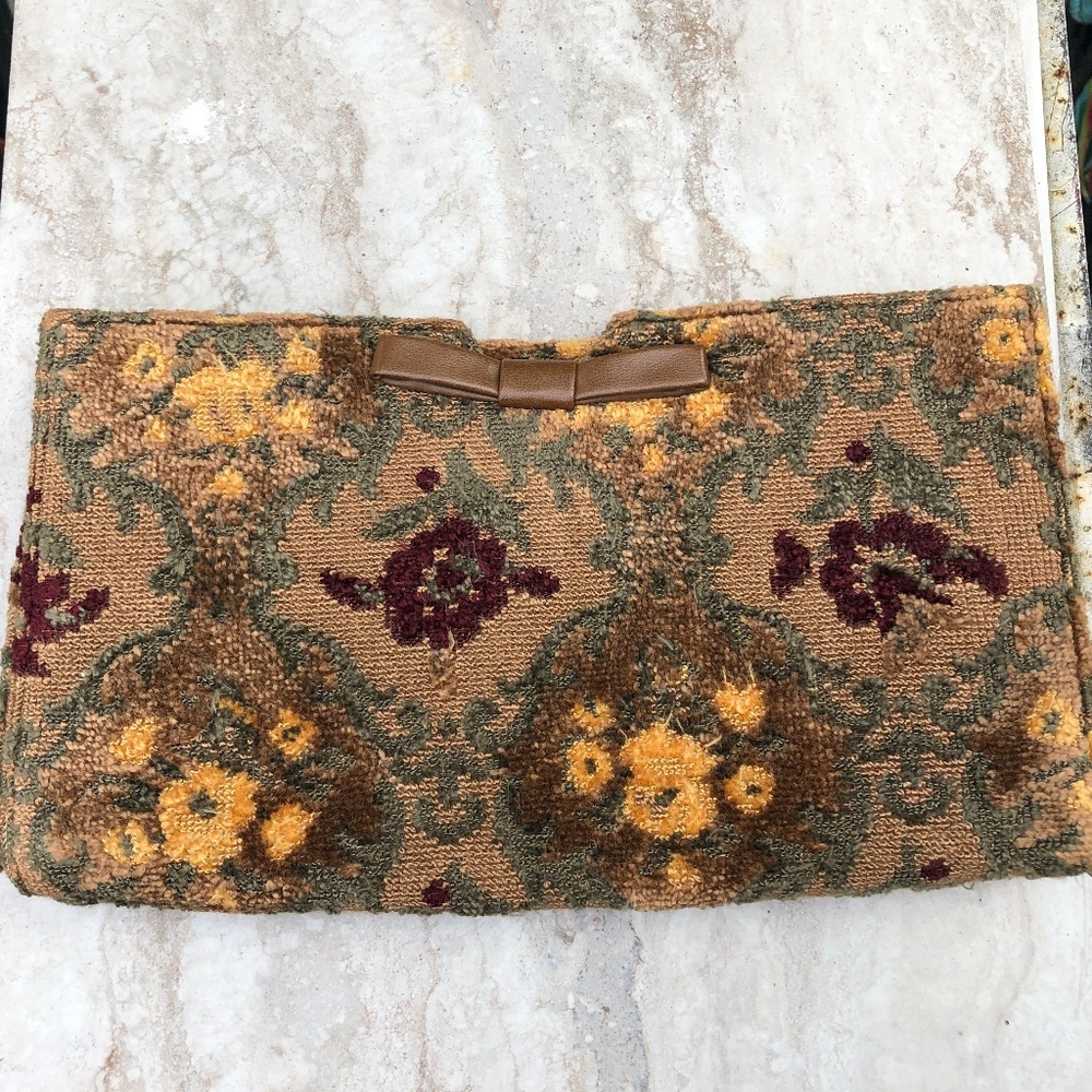 Vintage Ronay Clutch tapestry floral Chenille